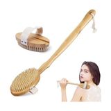 MarkEntegra Ahşap Sırt Fırçası – Uzun Saplı Doğal Kıllı Banyo ve Duş Fırçası, Çıkarılabilir El Fırçası, Kuru Fırçalama ve Vücut Bakımı Için