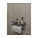 MarkEntegra Alper Banyo Yapışkanlı Siyah Raflı Solo Havlu Askısı, Delmeden Montaj Banyo ve Mutfak Duvar Tipi Havluluk Organizer