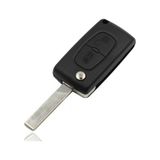 MarkEntegra Autohan Keys Peugeot 207 307 308 Partner Citroen C3 C4 C5 Için 2 Butonlu Anahtar Kumanda Kabı, Siyah, Pil Yuvasız