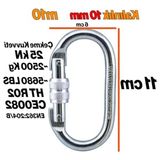 MarkEntegra BADEM10 Oval Karabina Kilitli 10 mm Kanca Paslanmaz Çelik Kilit Tırmanma Kamp Ekipman Tırmanış Ip Askı Kilid