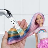 MarkEntegra Barbie Gökkuşağı Saçlar Bebeği, Ekstra Uzun ve Renkli Saçlar, Sim Tüpü, Fırça, Toka ve Saç Kurutma Makinesi Gibi 12 Şekillendirme Aksesuarı, JJP07
