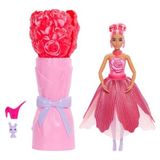 MarkEntegra Barbie Petal Pop Bebek ve Aksesuarlar, Gül Şeklinde Elbise Giyen Kokulu Bebek, Minik Tavşan ve Sulama Kabı, Kolye ve Küpe Gibi Sürprizler ile Çiçek Buketi Sürprizi, JMF59