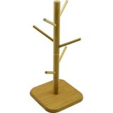 MarkEntegra Busstier Ahşap Bambu Kupa Bardak Askısı 6'lı Stand Doğal Mutfak Tezgahı Için Kupa Standı Bardak Tutucu Modern Dekoratif Dayanıklı Kolay Kurulumlu Organizer (Kare)