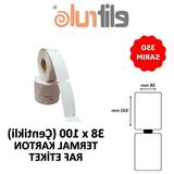 MarkEntegra Çentikli Termal Karton Etiket 38MM x 100MM - 350 Adet