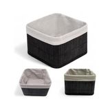 MarkEntegra Deconox Bambu Çok Amaçlı Saklama Kutusu Düzenleyici Kare Organizer, Dekoratif Bambu Düzenleyici Siyah (20X20X13CM)