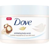 MarkEntegra Dove Vücut Peelingi Macadamia Fındığı ve Pirinç Sütü 225 ml Beyaz