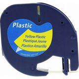 MarkEntegra Dymo Muadil Letratag Bant 91202 (91332 91222 59423) Sarı Plastik Etikete Siyah 4m x 12MM - 41 Delft Blue