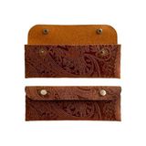 MarkEntegra El Yapımı Kalemlik Hakiki Deri, Deri Küçük Kalem Kutusu – Iş, Ofis, Okul Aksesuar Tutucu, Klasik ve Minimal El Yapımı Tasarım Vintage Kalemlik (Desenli Camel)