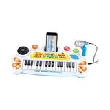 MarkEntegra Elektronik Org Müzik Seti Mikrofonlu 45 cm Çocuk Piyano Mp3 Girişli LED Işıklı Karaoke Oyuncak 3+ Yaş Beyaz