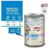 MarkEntegra Ezme Sardalya ve Ton Balıklı Kedi Maması, 6 Adet x 400 G Paket