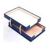 MarkEntegra Ikili Katlanabilir Deri Evrak Rafı, Mavi Renk - 41 Delft Blue