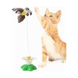 MarkEntegra Interaktif Kedi Oyuncağı 360° Dönen Sensörlü Elektrikli Kuş – Otomatik Hareketli Tüylü Av Oyuncağı, Zıplayan Kovalamaca Egzersiz ve Zihinsel Uyarım Oyuncak Sistemi