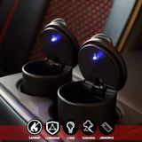MarkEntegra Kapaklı LED Işıklı Araç Küllüğü Kendiliğinden Sönen Mini Araba Çöp Kutusu Araba Ev Ofis ve Seyahat Için Dumansız Silindir Araba Küllüğü Su Geçirmez Koku Sızdırmaz Yıkanabilir Siyah Mat Kül Tablası