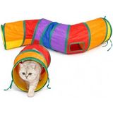 MarkEntegra Katlanabilir Kedi Oyun Tüneli, 130X30X30 cm Geniş Girişli ve Dayanıklı Kumaş
