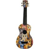 MarkEntegra Kedi Desenli Soprano Ukulele, Renkli Çizimlerle Dekoratif Müzik Aleti