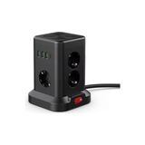 MarkEntegra Kule Tipi Çoklu Priz - 3 Usb-A + 1 Type-C Çıkışlı, Akım Korumalı, Tek Tuş Kontrollü Masaüstü Priz