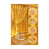 MarkEntegra Kumandalı Peri Tel LED Aydınlatma 300 Ledli Perde Işık 10 Saçaklı 3x3 Metre Dekoratif Duvar Işığı USB Kablolu [enerji Sınıfı A]