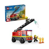 MarkEntegra LEGO City Merdivenli Itfaiye Kamyonu 60463-4 Yaş ve Üzeri Çocuklar Için Yaratıcı Oyuncak Yapım Seti, Doğum Günü Hediyesi (82 Parça)