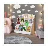 MarkEntegra Lucky Montessori Ahşap Çocuk Odası 4 Raflı Kitaplık (Meşe - Beyaz)