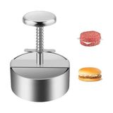 MarkEntegra Mallart® Paslanmaz Çelik Hamburger Presi | Et Köftesi Kalıbı | Yaylı Yuvarlak Tasarım | Ev ve Profesyonel Mutfaklar Için Et Şekillendirici