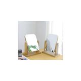 MarkEntegra Masaüstü Standlı Makyaj Aynası 18X13CM Masaüstü Ayna Ahşap Tasarım Ayna