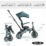 MarkEntegra Micro 4in1 Katlanabilir Bisiklet Matcha, 6 Aydan 6 Yaşa Kadar, 360° Dönebilen Koltuk, Ebeveyn Kontrol, Akıllı Kilitleme Freni ve Yıkama Koltuğu