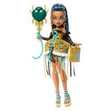 MarkEntegra Monster High Altın Rengi Parti Elbisesi Giyen Cleo De Nile Bebek ve Davetiye, Balon, Hediye ve Ruj Gibi Temaya Uygun Aksesuarlar, JBG76