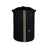 MarkEntegra Ocean Home Textile Ağzı Büzgülü Çizgili Siyah Renk Jüt Çamaşır Sepeti 40 x 55 cm