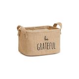 MarkEntegra Ocean Home Textile Baskılı Jüt Dikdörtgen Sepet //24X17X14