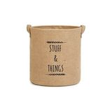 MarkEntegra Ocean Home Textile Baskılı Jüt Silindir Sepet //30X31