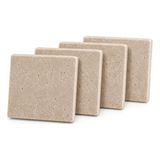 MarkEntegra Orret Home 4 Adet Traverten Bardak Altlığı Doğal Taş Çay Bardağı Altlığı Dekoratif Kare Bardak Altı Seti 10X10 cm Kahve Fincan Kupa Altlığı Masa Koruyucu Ev Ofis Kullanımı Çay Tabağı