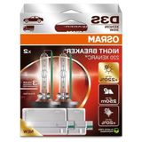 MarkEntegra Osram D3S Xenarc Nıght Breaker Laser Xenon Far AMPULÜ,%220 Daha Fazla Görüş, 250 Metre Görüş Mesafesi, 3 Yıl Garanti, 2'li Paket