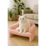 MarkEntegra Peluş Kedi Yatağı Pembe Renkli Rahat Oturma Koltuğu