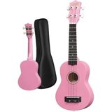 MarkEntegra Pembe Renkli Soprano Ukulele, Askı ve Çanta ile Birlikte
