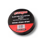 MarkEntegra Rayno Elektrik Izolasyon Bandı – 0.13 mm x 19 mm x 10 Yard – Siyah Elektrik Bandı – Profesyonel Yalıtım Bandı