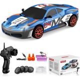 MarkEntegra Rc Drift Araba 2.4ghz 1:24 Ölçekli 4WD 15KM/H Yüksek Hızlı Model Araç LED Işıkları Sürüklenen Lastik Yarışı Spor Oyuncak Araba Yetişkin Erkek Kız Çocuklar Için Hediye 2 Adet Şarj