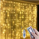 MarkEntegra Robeve 3x3 Metre Peri LED Kumandalı Perde Asma Kancalı Peri LED Yılbaşı LED Gün Işığı LED Işık 8 Modlu Parti Işığı Dekoratif Işık LED Saçak LED Işık Perde LED Yılbaşı Dekorasyon