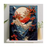 MarkEntegra Sayılarla Boyama Tuval Seti Fırça Boya Dahil (Çıtalı) 40X50 cm - Dağlar - 41 Delft Blue
