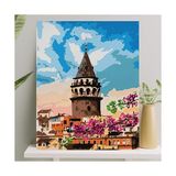 MarkEntegra Sayılarla Boyama Tuval Seti Fırça Boya Dahil (Çıtalı) 40X50 cm - Galata - 41 Delft Blue