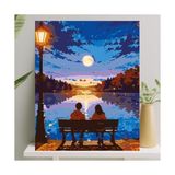 MarkEntegra Sayılarla Boyama Tuval Seti Fırça Boya Dahil (Çıtalı) 40X50 cm - Ilk Buluşma - 41 Delft Blue