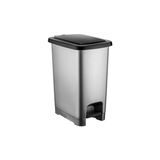MarkEntegra Slim Çöp Kovası Pedallı Gri Banyo Mutfak Çöp Kovası Kapaklı Dış Mekan Bahçe Çöp Kutusu 60 Litre