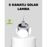 MarkEntegra Solar Güneş Enerjili ve USB Şarjlı 5 Kanatlı LED Kamp Lambası