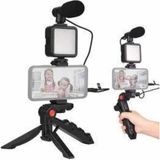 MarkEntegra Telefon Tutucu Mini Mikrofonlu Tripod Vlog Çekim Video