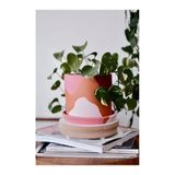 markentegra Terracotta Silindir Saksı+Tabak • Pembenin Tonları (Orta)