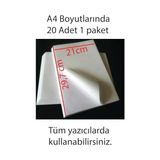 MarkEntegra Tüm Yazıcılar ile Uyumlu Kuvvetli Yapışkanlı A4 Yapışkanlı Etiket Kağıdı, 21X29.7 Cm, 160 Gr, 20 Yaprak, 1.hamur Etiket, Sticker, Beyaz - 41 Delft Blue