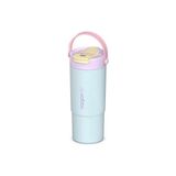 MarkEntegra Tumbler Mug 660 ml Tek Kapak Çift Kullanım Pipetli Rahat Içim Kulplu Paslanmaz Çelik Termos 1102-660ML Turkuaz