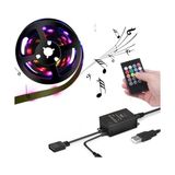 MarkEntegra Upway 5V USB 100CM Rgb Şerit LED 3 Çipli SMD5050-30LED Ses Sensörlü Kumandalı