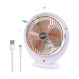 MarkEntegra USB Masa Vantilatörü Elektrikli Mini Masa Vantilatörü 3 Hız Ayarlanabilir Güçlü Rüzgar 360 ° Döndürme Taşınabilir Masaüstü Fan Ofis Ev Yatak Odası Dış Mekan Kamp Için Sessiz Soğutma Fanı (Altın B)