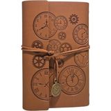 MarkEntegra Vintage Baskılı Deri Kapaklı Günlük Defter, Hediyelik Tasarım