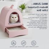 MarkEntegra Zuma Çekmeceli Kapalı Kedi Tuvaleti Pembe